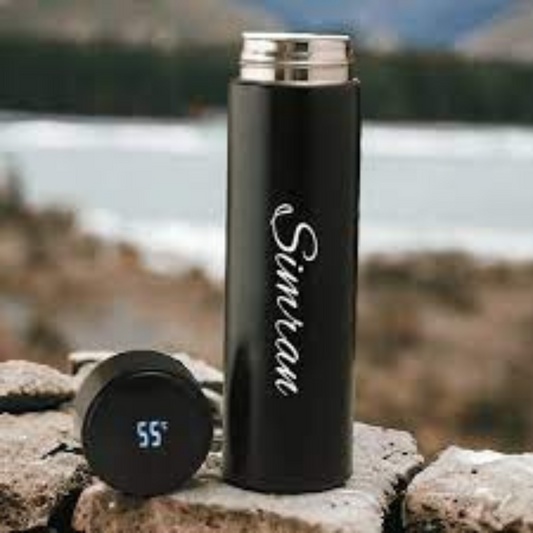 Customized Smart LED Temperature Water Bottle – 500ml Stainless Steel Hot & Cold Vacuum Flask | Personalized Bottle